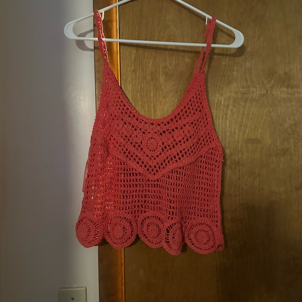 Altard state orange woven tank top